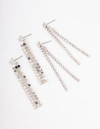 Silver Cupchain Chainmail Drop Earrings Pack - link has visual effect only