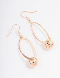 Gold Twisted Ball Drop Earrings - link has visual effect only