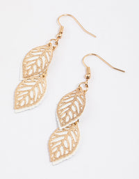 White Filigree Coated Petal Drop Earrings - link has visual effect only