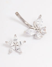 Surgical Steel Flower & Butterfly Belly Ring - link has visual effect only