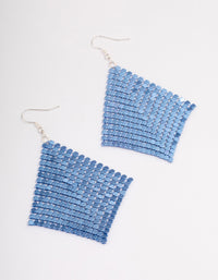 Blue Diamante Chainmail Drop Earrings - link has visual effect only