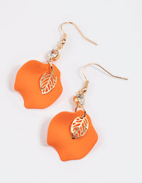 Orange Diamante Petal Drop Earrings - link has visual effect only