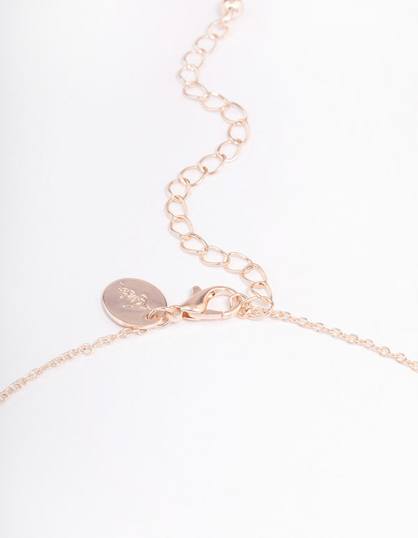 Rose Gold Diamante Butterfly Jewellery Set