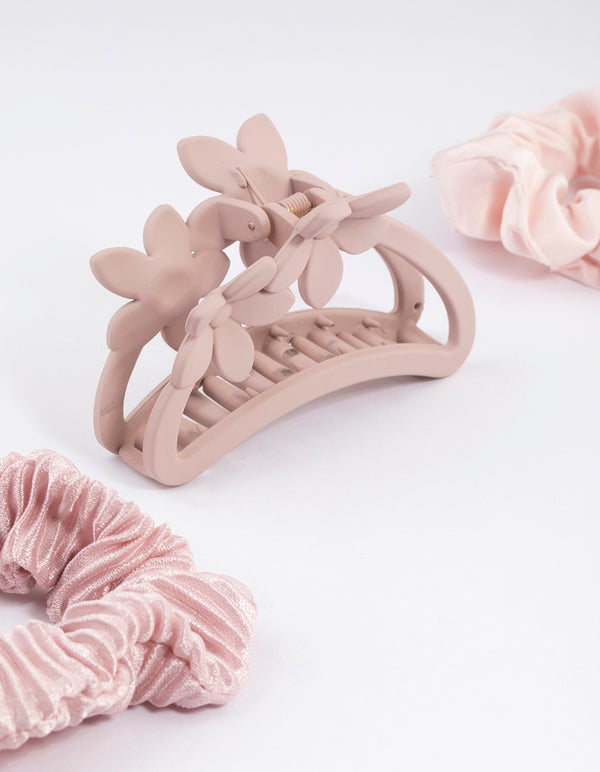 Mixed Flower Hair Claw & Scrunchie Pack