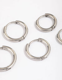 Surgical Steel Thin Classic Hoop Earrings Pack - link has visual effect only