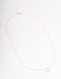 Rose Gold Plated Sterling Silver Cubic Zirconia Half Paved Heart Necklace - link has visual effect only