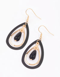 Gold Double Open Pearl Beaded Drop Earrings - link has visual effect only