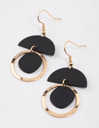 Black Semi-Precious & Open Circle Drop Earrings - link has visual effect only