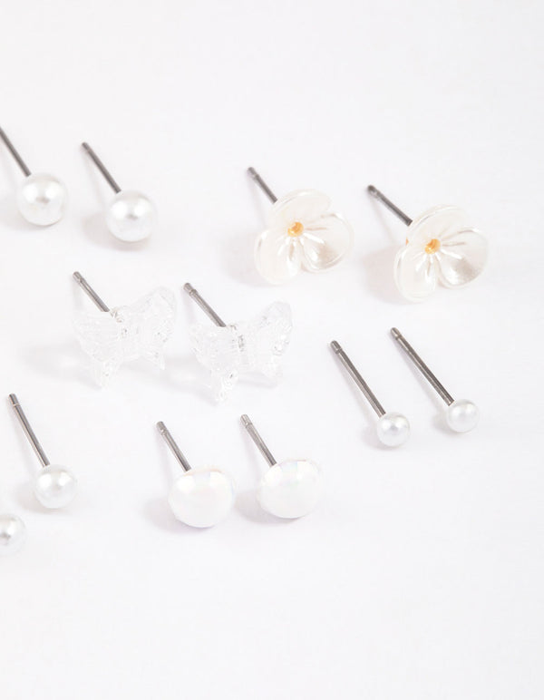 Gold Garden Mixed Stud Earrings 8-Pack