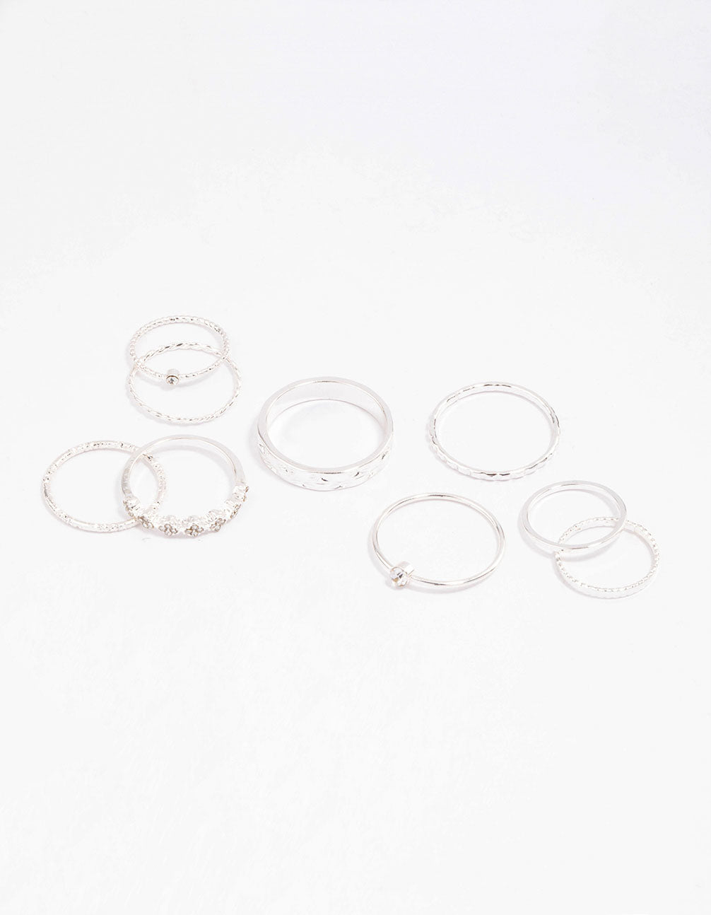 Silver Dainty Clover Ring Pack