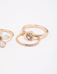 Gold Opal Flower & Diamante Ring Pack - link has visual effect only