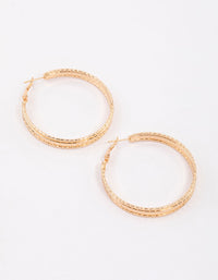 Gold Strand Medium Hoop Earrings - link has visual effect only