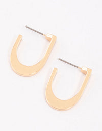 Gold Angled Classic Hoop Earrings - link has visual effect only