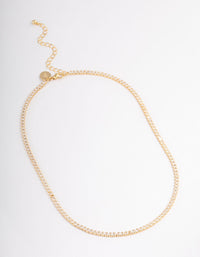 Gold Plated Fine Cubic Zirconia Cup Chain Tennis Necklace - link has visual effect only