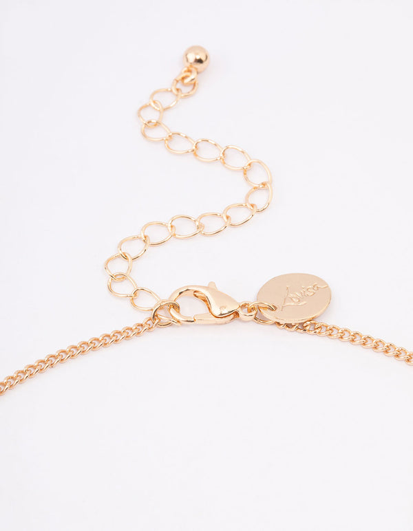 Gold Green Aventurine Choker Pendant Necklace