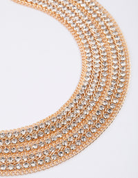 Gold Cup Chain Layered Choker - link has visual effect only