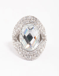 Silver Elegant Oval Statement Ring - link has visual effect only