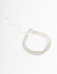 Silver Cup Chain Interlaced Tennis Bracelet - link has visual effect only