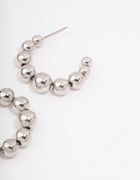 Silver Chunky Ball Hoop Earrings - link has visual effect only