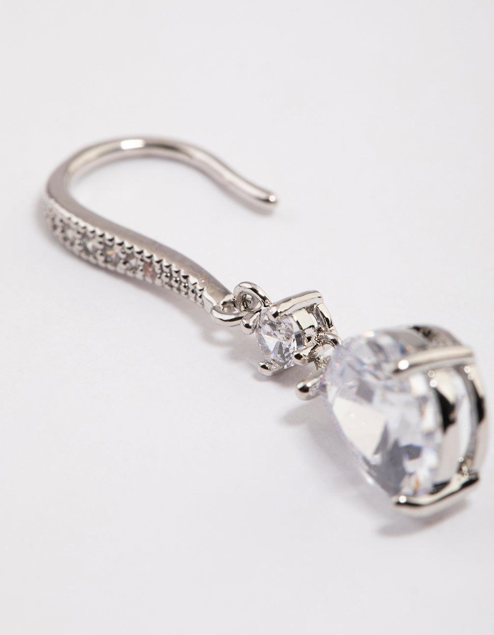 Silver Pear Cubic Zirconia Earrings