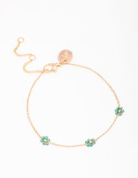Gold Multi Dainty Flower Bracelet - link has visual effect only