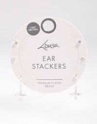 Silver Plated Brass  Cubic Zirconia Drop Flower Earring 6-Pack - link has visual effect only