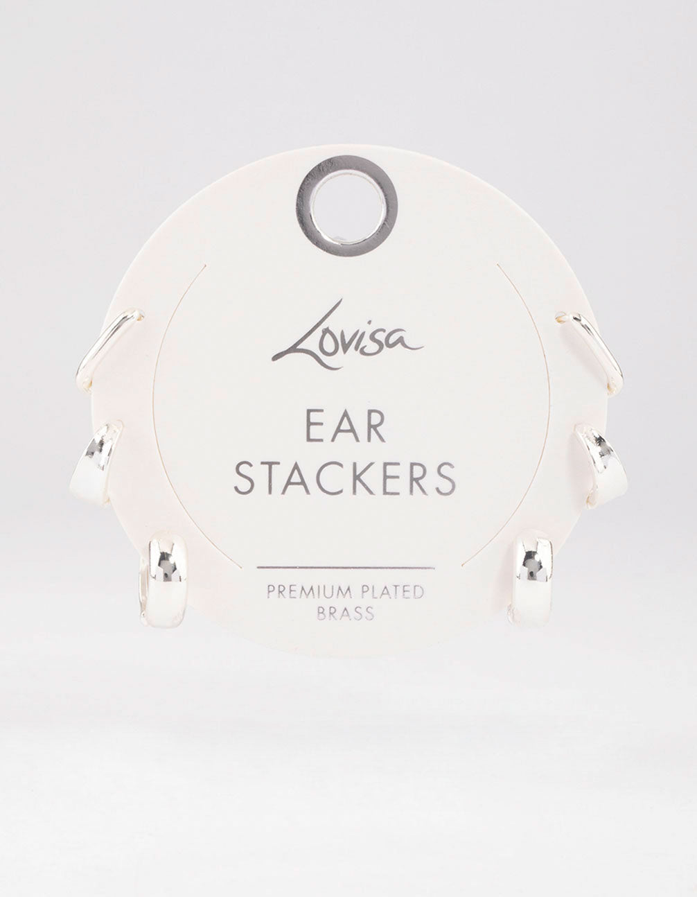Silver Plated Brass  Basic Huggie Earrings 6-Pack