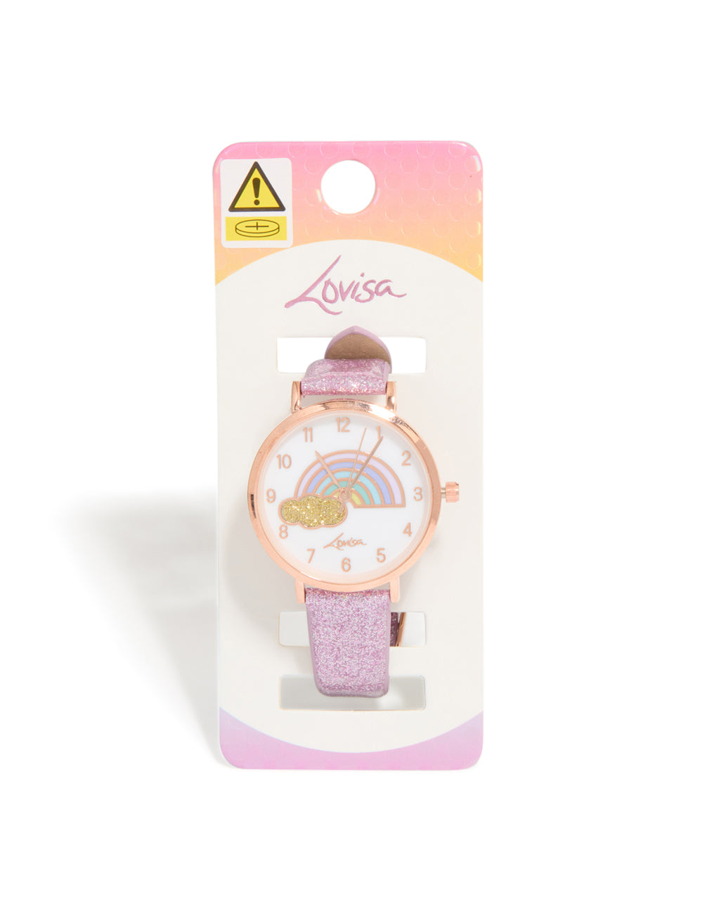 Kids Rainbow Glitter Faux Leather Watch