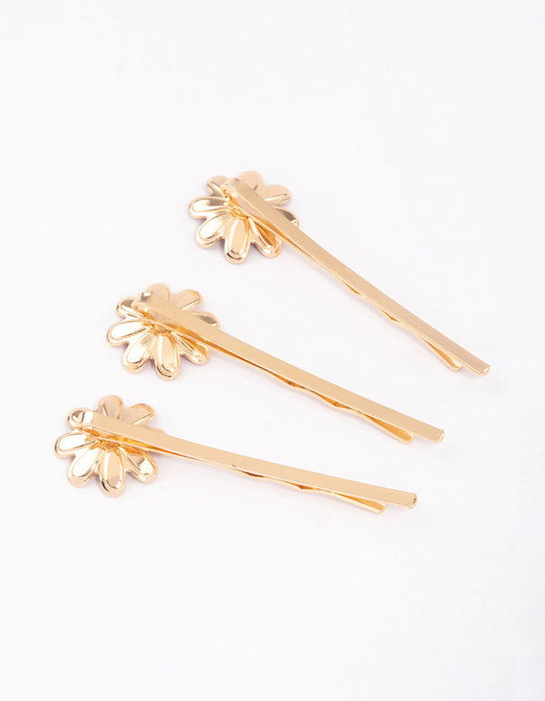 Kids Gold Daisy Hair Clips 6-Pack