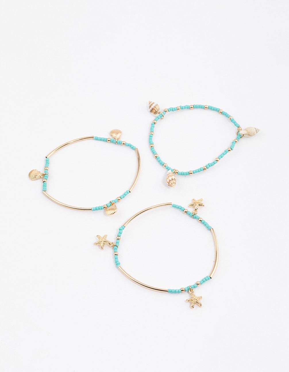 Gold Bold Bar Starfish Adjustable Bracelet