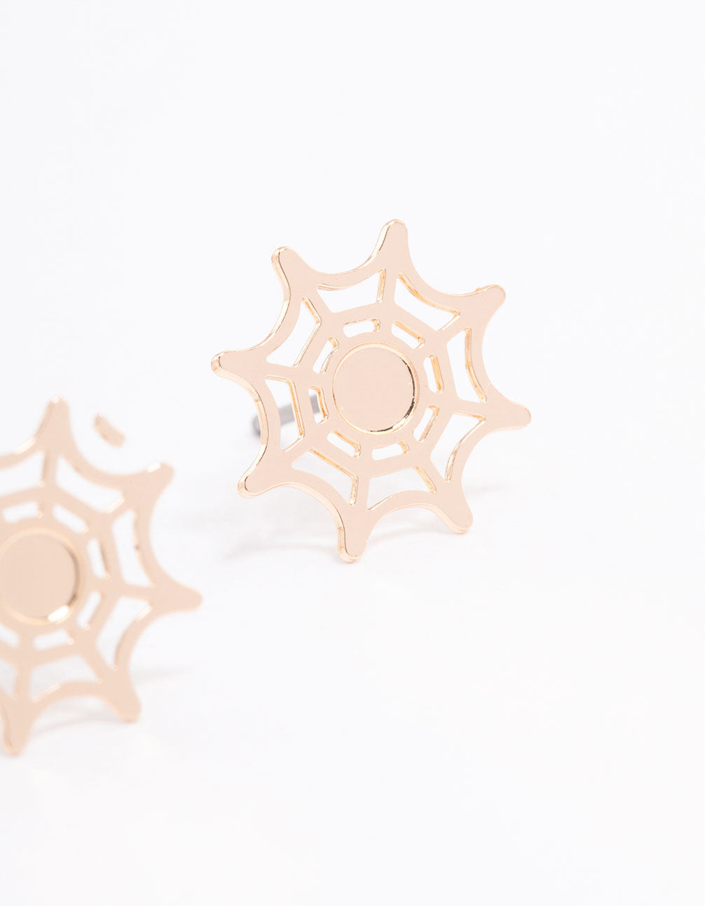 Gold Spiderweb Stud Earrings