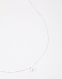 Sterling Silver Teardrop Pendant Chain Necklace - link has visual effect only