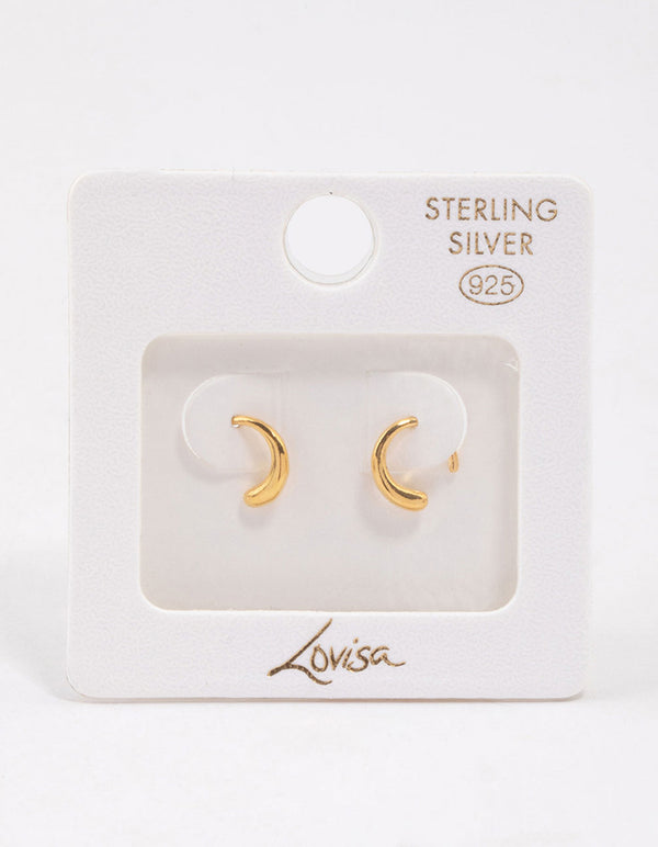 Gold Plated Sterling Silver Calligraphy Hoop Earrings