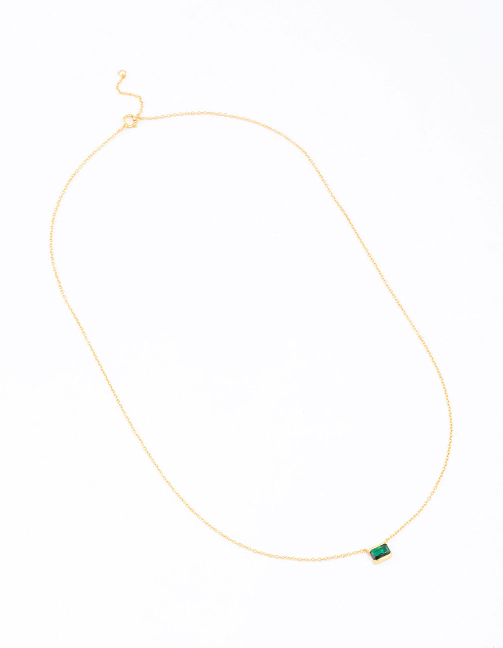 Gold Plated Sterling Silver Horizon Emerald Cut Necklace