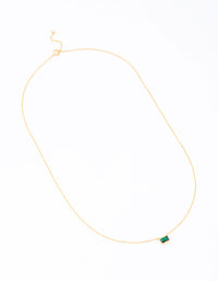 Gold Plated Sterling Silver Horizon Emerald Cut Necklace - link has visual effect only