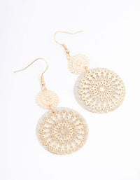 Gold Glitter Paper Flower Drop Earrings - link has visual effect only