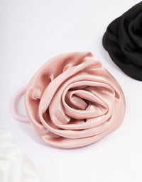 Fabric Rose Hair Tie 3-Pack - link has visual effect only