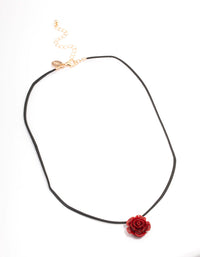 Gold Cord Rose Acrylic Short Necklace - link has visual effect only
