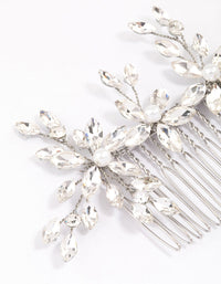 Silver Marquise Trio Floral Hair Comb - link has visual effect only