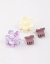 Lilac Butterfly & Flower Hair Clips 4-Pack - link has visual effect only