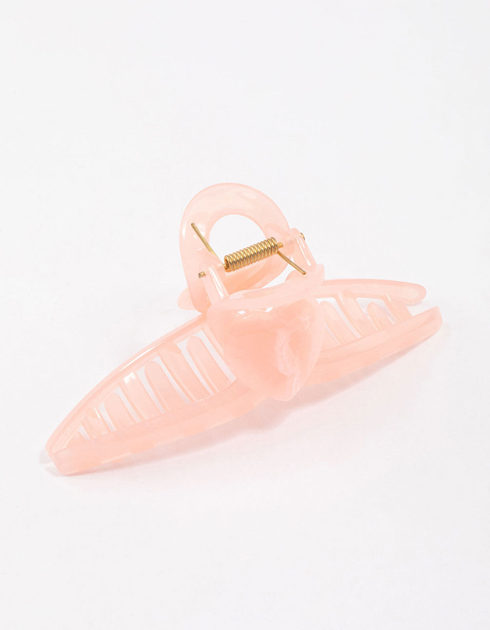 Pink Acrylic Large Heart Hoop Hair Claw Clip