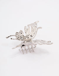 Silver Melted Butterfly Hair Claw Clip - link has visual effect only