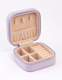 Purple PU Leather Iridescent Square Jewellery Case - link has visual effect only