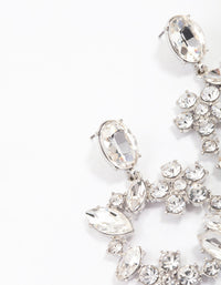 Silver Flower Square Drop Earrings - link has visual effect only