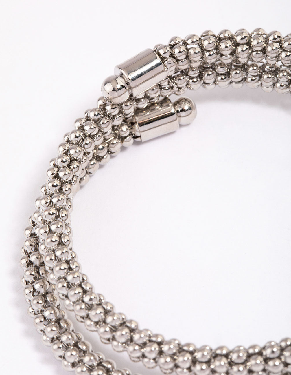 Silver Ball Wrapped Wrist Cuff