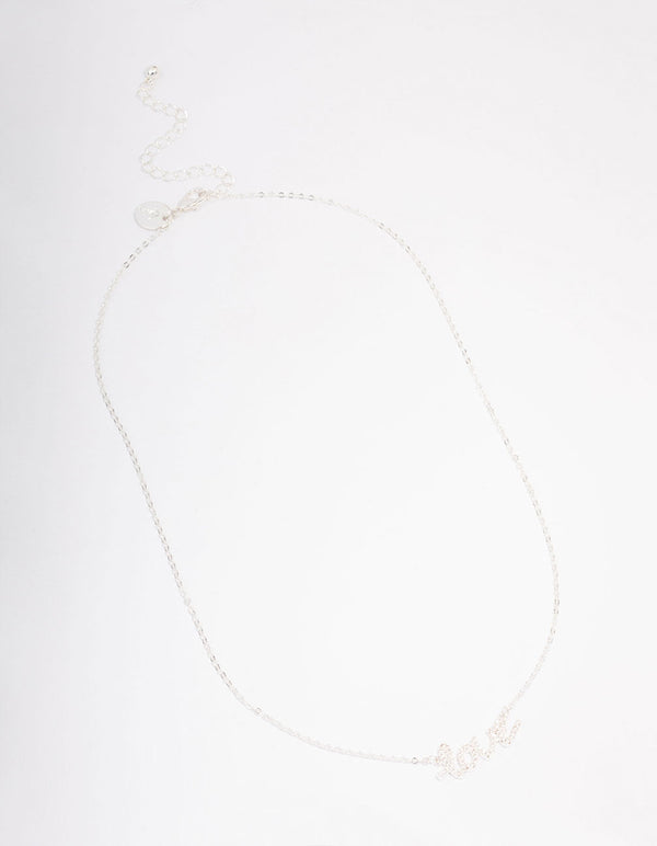 Silver Love Bling Cubic Zirconia Pendant Necklace