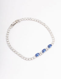 Silver Oval Cubic Zirconia Tennis Bracelet - link has visual effect only
