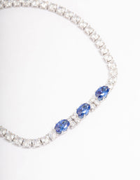 Silver Oval Cubic Zirconia Tennis Bracelet - link has visual effect only