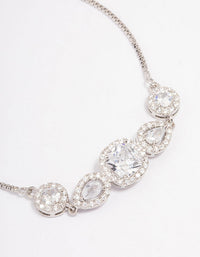 Silver Mixed Shape Cubic Zirconia Toggle Bangle - link has visual effect only