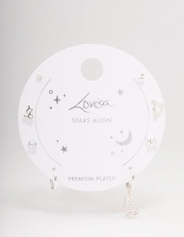 Silver Plated Capricorn Earring Pack